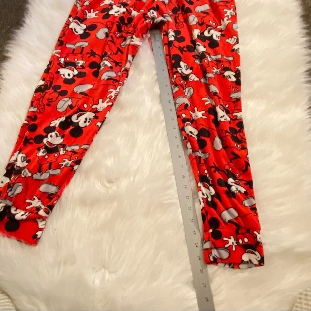Disney Pajamas Womens Size L (12-14) Mickey Mouse Red Pull On Stretch - Picture 2 of 7